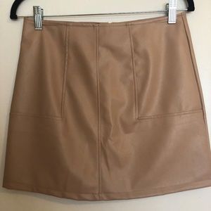 Tan Showpo pleather skirt
